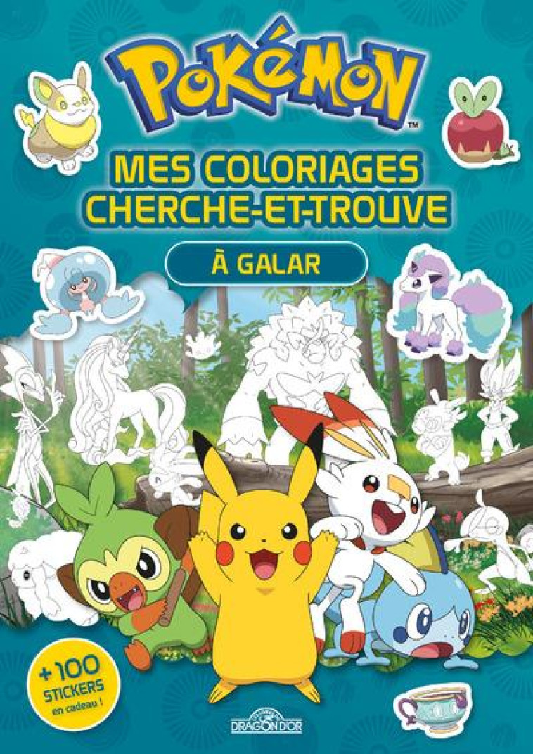 MES COLORIAGES CHERCHE-ET-TROUVE  -  POKEMON  -  A GALAR - COLLECTIF - DRAGON D'OR