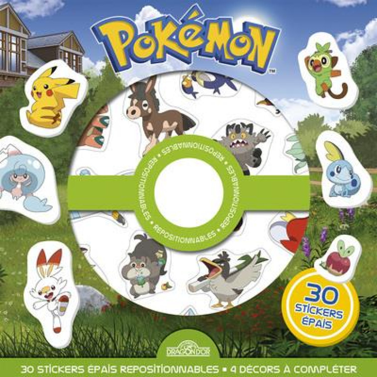 CHERCHE ET TROUVE  -  POKEMON  -  30 STICKERS REPOSITIONNABLES - THE POKEMON COMPANY - NC