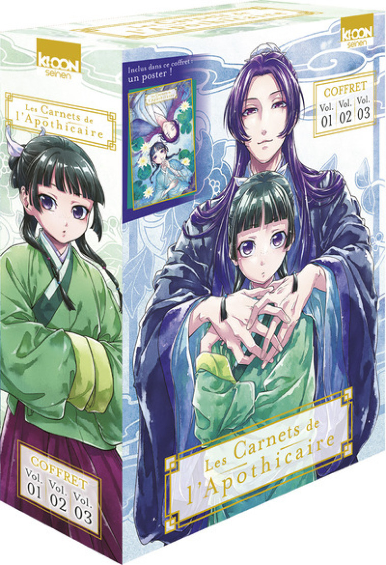 Coffret Les Carnets de l'apothicaire vol. 1 à 3 - Hyuuga Natsu, Nanao Itsuki, Nekokurage Nekokurage, Oudin Géraldine, NEKOKURAGE  - KI-OON