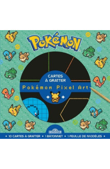 Pokémon - cartes à gratter pixel - pikachu, bulbizarre, salamèche, carapuce