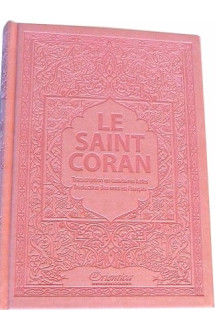 Saint coran - ar/fr/phonetique - edition de luxe (couverture cuir rose clair)