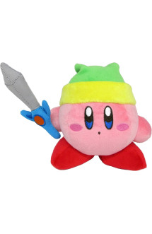 Kirby - peluche kirby avec épée 12 cm