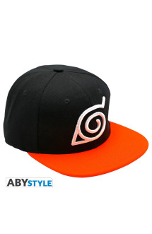 Naruto shippuden - casquette snapback - noir & orange - konoha