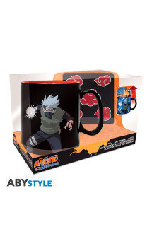 Naruto shippuden - coffret mug thermo-réactif 460ml+coaster akatsuki