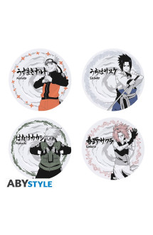 Naruto shippuden - set de 4 assiettes - personnages