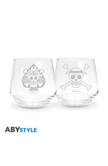 One piece - set de 2 verres - luffy & ace europe